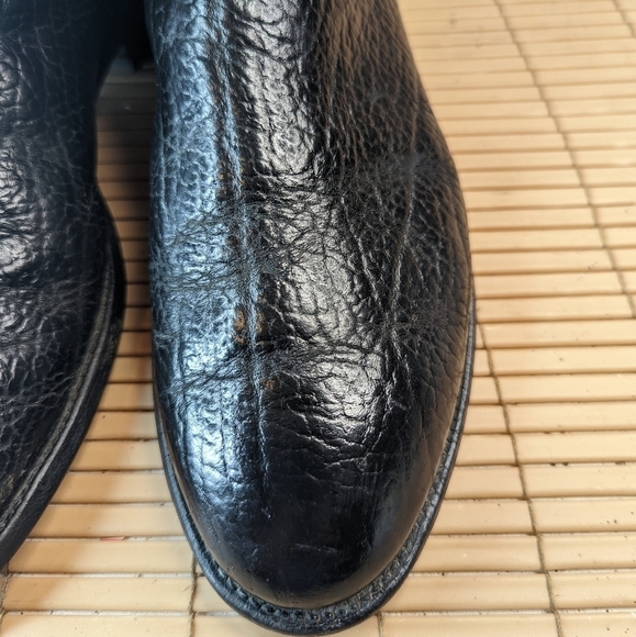 Justin Boots 3187 Classic Roper Boots Black Shrunken Shoulder Bullhide Roper Toe - Picture 7 of 10